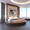 Giường ngủ gỗ óc chó ZA 809 hình tròn