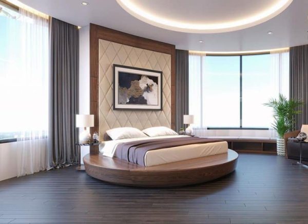 Giường ngủ gỗ óc chó ZA 809 hình tròn