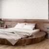 Thiết kế giường ngủ hình tròn gỗ tự nhiên