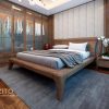 Giường ngủ chất liệu gỗ óc chó cao cấp