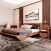 Thiết kế giường ngủ gỗ óc chó cho phòng ngủ
