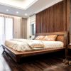 mẫu giường ngủ gỗ óc chó cao cấp năm 2022