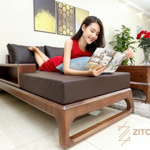 sofa gỗ óc chó góc L ZG 155 ZITO