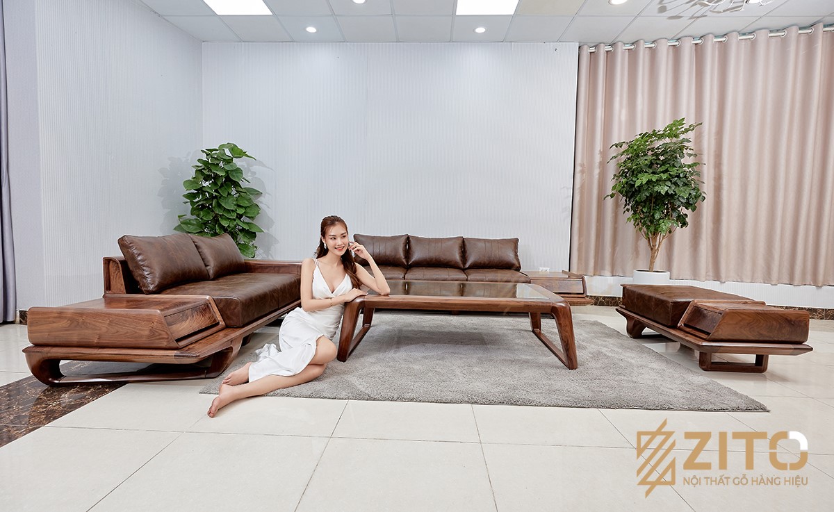 Bộ sofa chữ U được thiết kế với kích thước chuẩn tạo ra sự gọn gàng, thoải mái