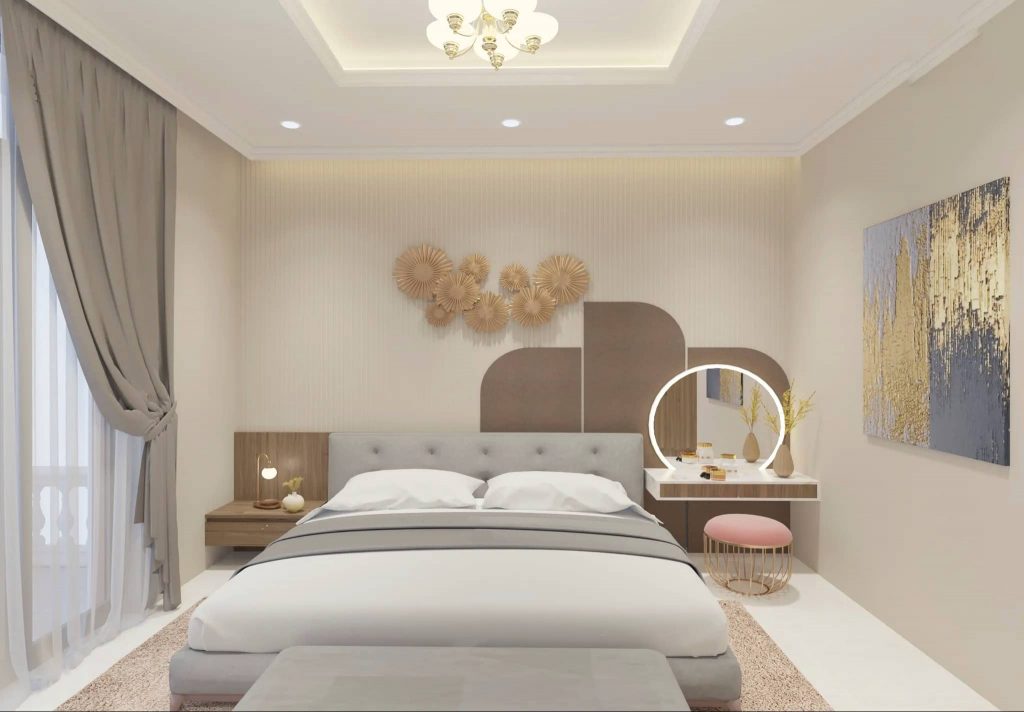 Mẫu thiết kế phòng ngủ cho vợ chồng trẻ mới cưới với không gian trẻ trung, sáng tạo