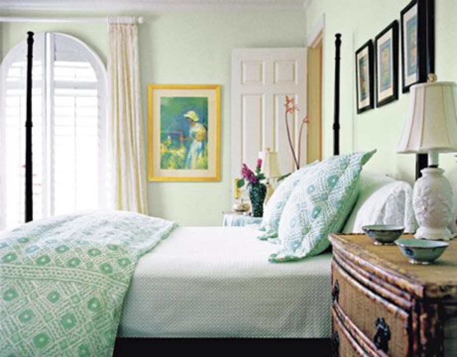 mẫu phòng ngủ xanh ngọc bích độc đáo