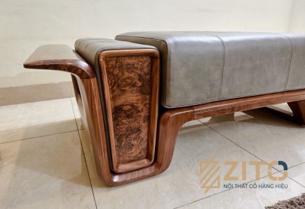 Sofa gỗ óc chó cao cấp mới 2022