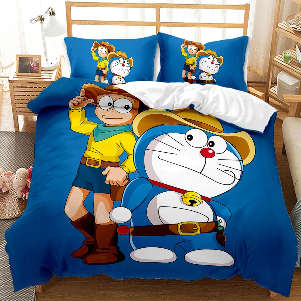 Bộ chăn gối với hình của bộ đôi Nobita và Doremon đầy ấn tượng