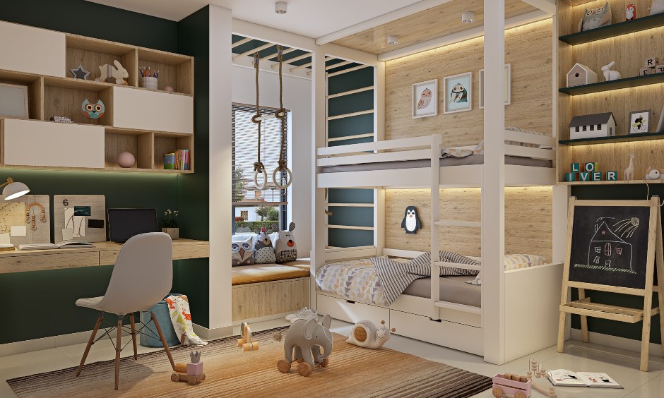 Thiết kế giường ngủ hai tầng tối ưu không gian phòng ngủ