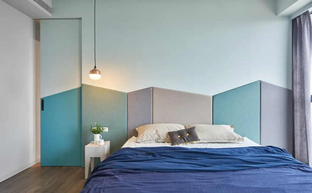 Mẫu 29: Phòng ngủ màu xanh dương pastel