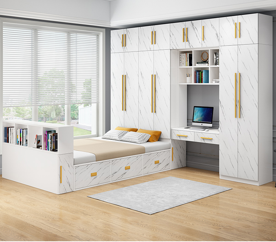Thiết kế phòng ngủ cho không gian hẹp với giường kết hợp tủ